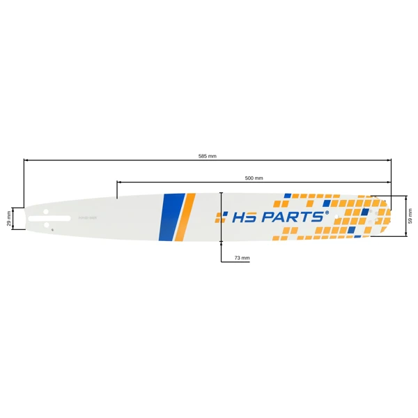 HS PARTS vodící lišta 20" (50 cm) 3/8" .050" (1,3 mm) 72 čl. pro Husqvarna 51 55 246 254 262 345 357 359 455 460 555 560 Jonsered 2054 CS2260 Dolmar 111 112 115 PS540 Solo 613 614 650 Oleomac 162 956 962
