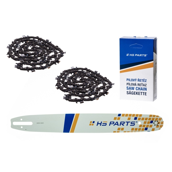 HS PARTS vodící lišta 20" (50 cm) 3/8" .063" (1,6 mm) + 2 x pilový řetěz 72 článků hranatý zub pro Stihl 029 031 032 034 041 042 036 044 048 056 066 MS290 MS310 MS360 MS361 MS362 MS391 MS440 MS441 MS462 MS460 MS640 MS650 MS660 MS500i
