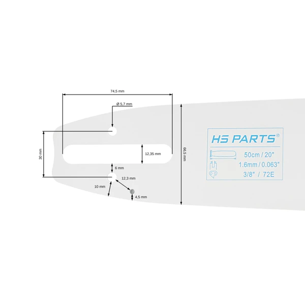 HS PARTS vodící lišta 20