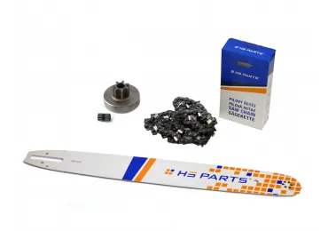 HS PARTS vodící lišta 20" (50 cm) + řetěz 3/8" .063" (1,6 mm) 72 článků hranatý zub + řetězka pro Stihl 038 MS380