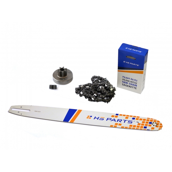 HS PARTS vodící lišta 20" (50cm) + řetěz 3/8" .063" (1,6 mm) 72 článků hranatý zub + řetězka pro Stihl 038 MS380