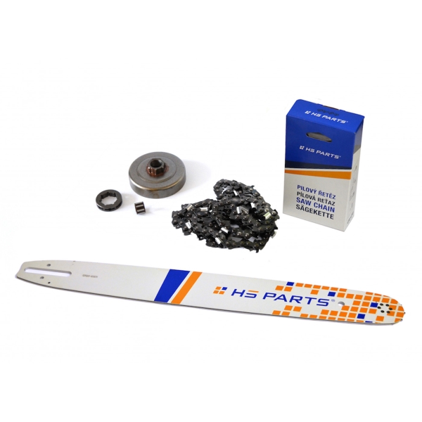 HS PARTS vodící lišta 20" (50cm) + řetěz 3/8" .063" (1,6 mm) 72 článků hranatý zub + řetězka pro Stihl 044 046 MS341 MS361 MS440 MS460