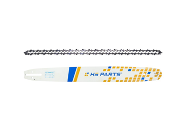 HS PARTS vodící lišta 24" (60 cm) 3/8" .058" (1,5 mm) + pilový řetěz 84 článků hranatý zub pro Husqvarna 61 66 266 268 272 365 372XP 380 585 Solo 665 681 Jonsered 2077 2171 Dolmar PS6400 Makita DCS6400