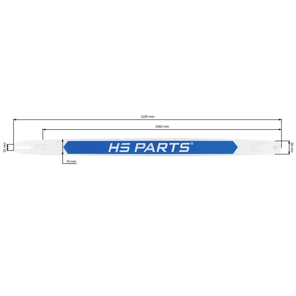 HS PARTS vodící lišta 42" (106 cm) .404" .063"  (1,6 mm) 124 článků pro Stihl 064 066 MS640 MS650 MS660 MS661