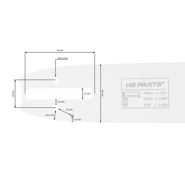HS PARTS vodící lišta 72