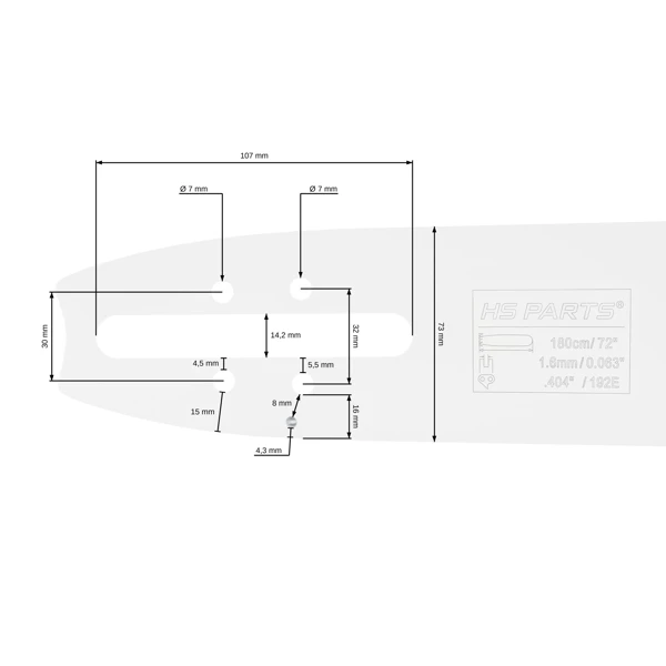 HS PARTS vodící lišta 72