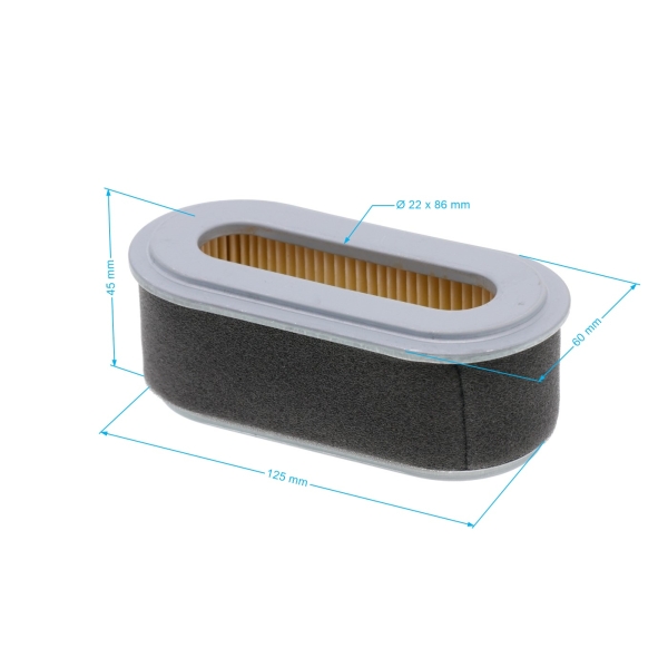 HS Parts vzduchový filtr 124 mm x 60 mm x 46 mm pro motory Robin EH-18V (220-32812-04, 261-32601-01, 261-32601-07, 277-32611-07)