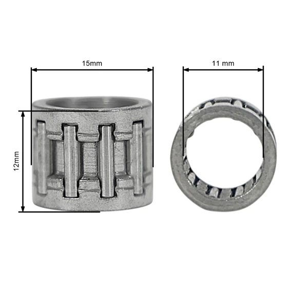 Jehlové ojniční ložisko 12 mm x 14 mm x 11 mm pro čínské motorové pily 45 ccm 52 ccm 58 ccm Bizon Harder Nac Steel