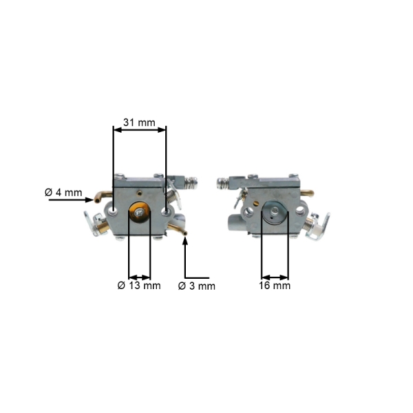 Karburátor pre Čínske motorové píly a píly z hobbymarketov s obsahom motora 25 ccm