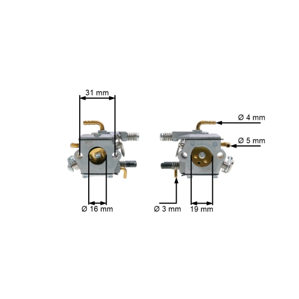 Karburátor pro Čínské motorové pily a pily z hobbymarketů s obsahem motoru 45 ccm 52 ccm 58 ccm