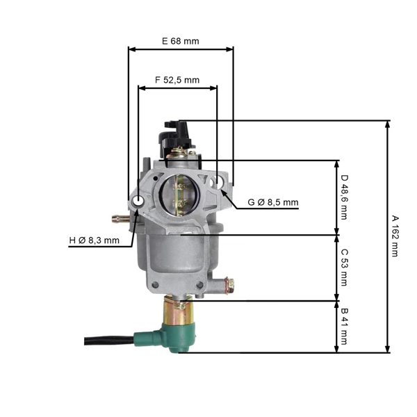 Karburátor pro generátory s motory Honda GX340 GX390 výkon 8,0 PS - 9,0 PS - 11,0 PS - 13,0 PS (OEM 16100Z5LF11 16100-Z5L-F11)