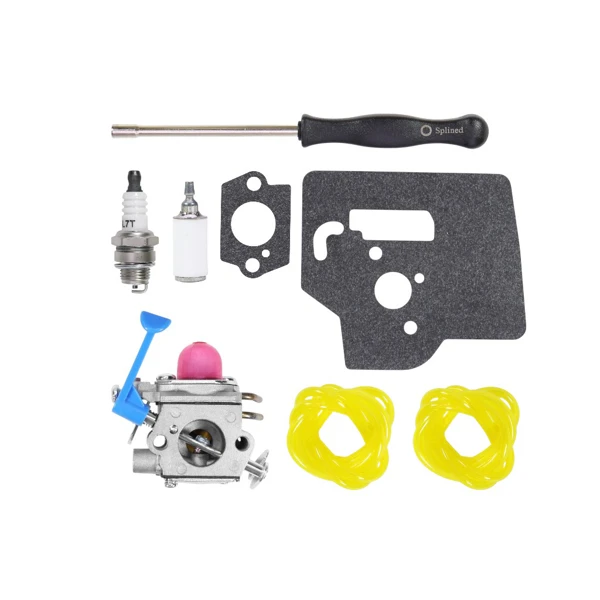 Karburátor pro křovinořezy Husqvarna 124R 125R 125RJ 128R 128RJ 125LDX 128C 128L 128LDX Jonsered BC2126 BC2128 CC2126 CC2128 GC2128 C GT2125 GT2128 McCulloch B28B B28P B28PS akční set 8 dílů (OEM 545081848)
