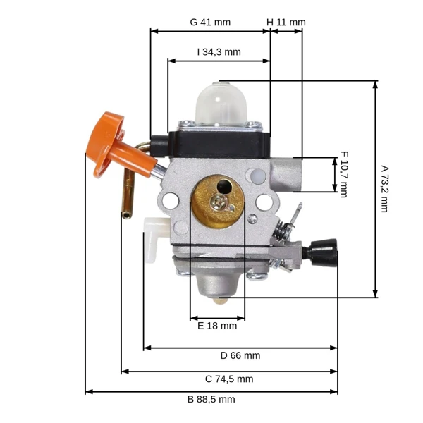 Karburátor pro křovinořezy Stihl FC100 FC110 KM100 KM100R KM110R FS100 FS100R FS100RX FS110 FS110R FS110X FS110RX (OEM 41801200600)