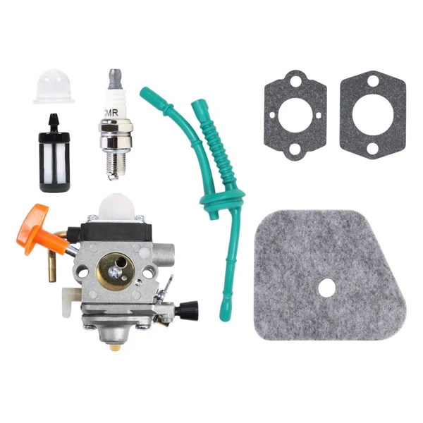 Karburátor pro křovinořezy Stihl FS87 FS87R FS100 FS100R FS100RX FS110 FS110R FS110X FS110RX FS90 FS90R KM100R KM110R HT100 HT101 akční set 8 dílů (OEM Zama C1Q-S 41801200611)