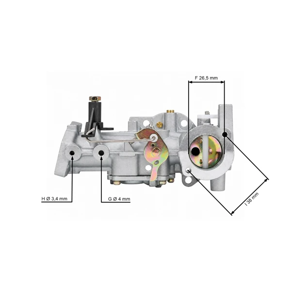 Karburátor pro motory Briggs & Stratton výkon 11,0 PS - 13,0 PS horizontální hřídel (OEM 498298 692784 495951 495426 490533)