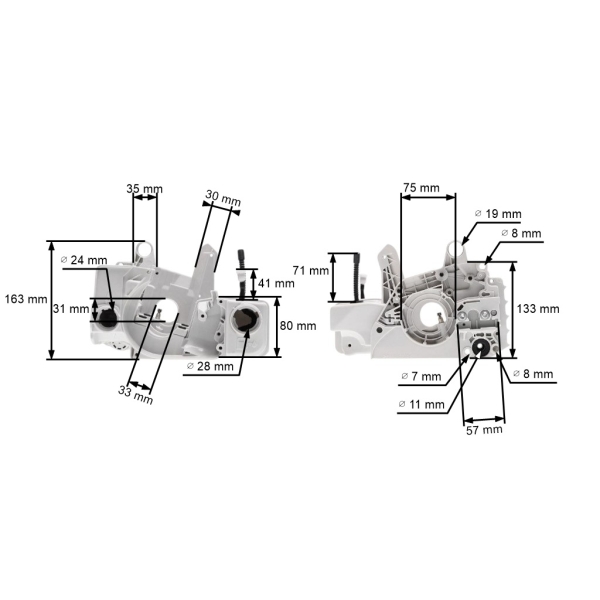 Kliková skříň pro motorové pily Stihl 021 023 025 MS210 MS230 MS250 (OEM 11230203033)
