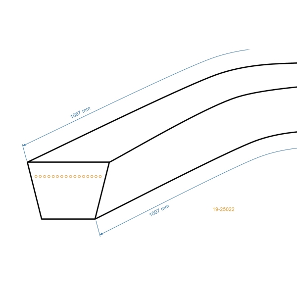 Klínový řemen 1007 mm x 1067 mm x 16,2 mm pro zahradní traktory MTD (OEM 754-0468A 954-0468A 754-0468 954-0468)