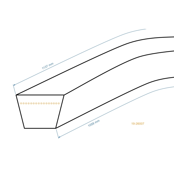 Klínový řemen 1058 mm x 1137 mm x 21,0 mm pro zahradní traktory Murray (OEM 037X113MA 37X113)