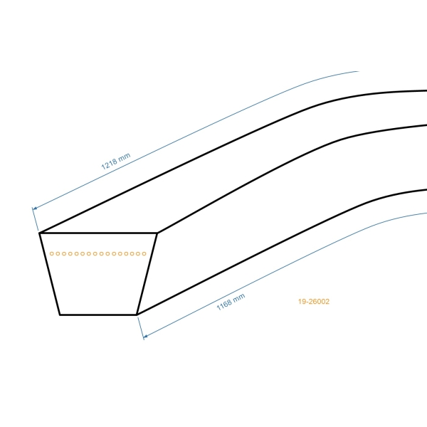 Klínový řemen 1168 mm x 1218 mm x 13 mm pro zahradní traktory Murray (OEM 37X66 710216 037X66MA 37X66MA)