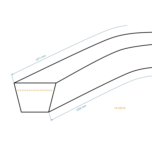 Klínový řemen 1202 mm x 1271 mm x 16,0 mm pro zahradní traktory MTD (OEM 754-0445 754-0362 754-0138)