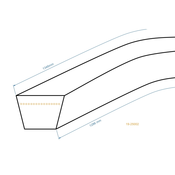 Klínový řemen 1286 mm x 1346 mm x  15,9 mm pro zahradní traktory MTD Gutbrod Yardman Ryobi (OEM 754-0280 754-0280A 954-0280 954-0280A)