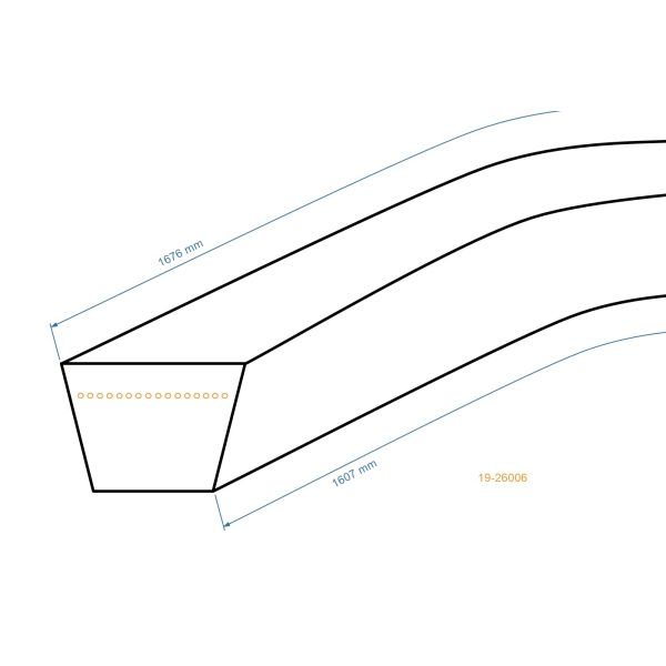 Klínový řemen 1607 mm x 1676 mm x 17,0 mm pro zahradní traktory Murray (OEM 37X112 37X112MA 037X112MA)