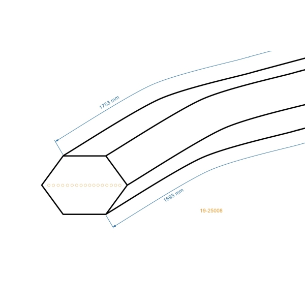 Klínový řemen 1693 mm x 1753 mm pro zahradní traktory MTD Bolens Yardman Ryobi Poulan (OEM 754-04001A 754-04001 954-04001)