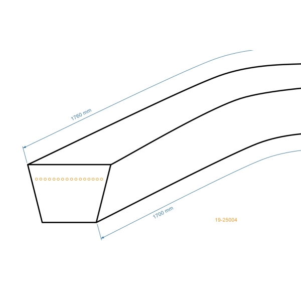 Klínový řemen 1700 mm x 1760 mm x 16,0 mm pro zahradní traktory MTD Cub Cadet Columbia Gutbrod Yardman (OEM 754-0329A 754-0329 754-0433)