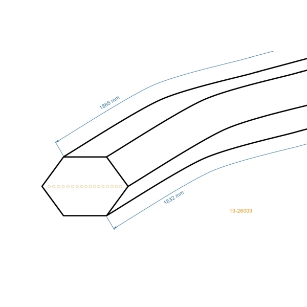 Klínový řemen 1832 mm x 1885 mm x 12,5 mm pro zahradní traktory Murray AL-KO Concord Erig Snapper (OEM P138710232 1-8236-S 2-2252 1001223MA 690071)