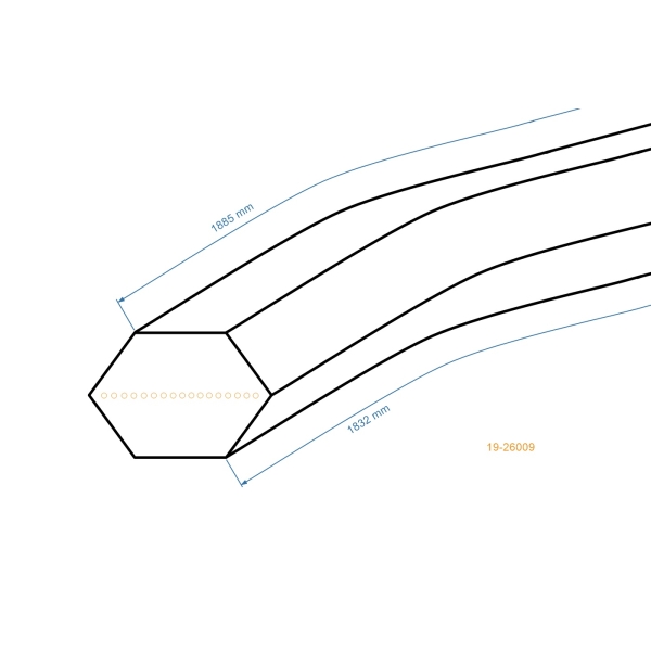 Klínový řemen 1832 mm x 1885 mm x 12,5 mm pro zahradní traktory Murray AL-KO Concord Erig Snapper (OEM P138710232 1-8236-S 2-2252 1001223MA 690071)