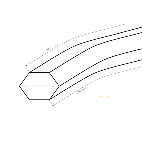 Klínový řemen 2161 mm x 2212 mm x 12,5 mm pro zahradní traktory Castel Garden Stiga Viking Honda John Deere Solo Alpina Brill (OEM SL350657000 1136-0437-01)