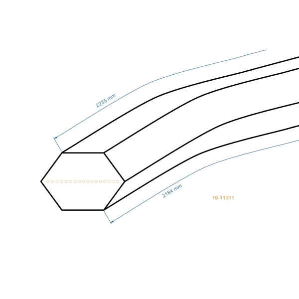 Klínový řemen 2184 mm x 2235 mm x 12,5 mm pro zahradní traktory Alpina Castel Garden Dolmar Sabo Stiga (OEM 35065701/0 SB35065701/0 350657010 35065701/0)