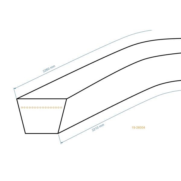 Klínový řemen 2210 mm x 2260 mm x 13 mm pro zahradní traktory Murray OBI Yardman (OEM 037X88 37X88MA 710213 03788MA 37x88)