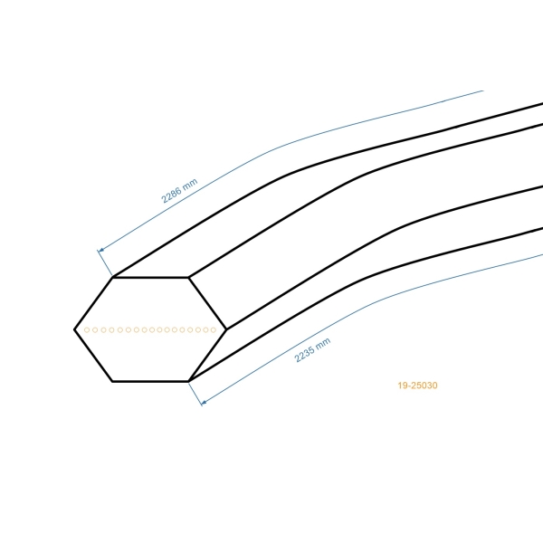 Klínový řemen 2235 mm x 2286 mm x 12,5 mm pro zahradní traktory MTD Gutbrod Yardman Bolens Cub Cadet (OEM 754-0443 754-0443A 954-0443 954-0443A)