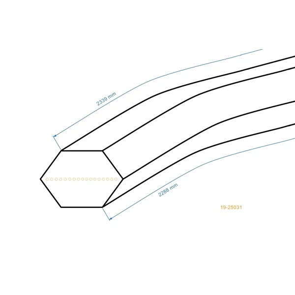 Klínový řemen 2288 mm x 2339 mm x 12,5 mm pro zahradní traktory MTD Yardman Oleo-Mac Massey Ferguson Efco Bolens BlackEdition (OEM  954-04175)