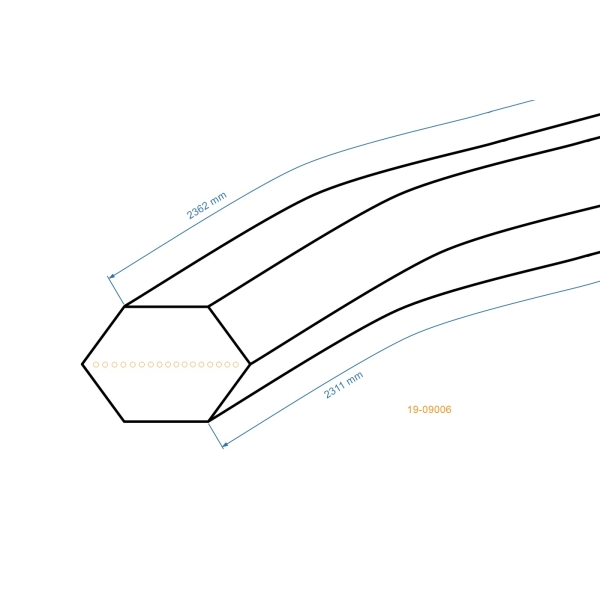 Klínový řemen 2311 mm x 2362 mm x 13 mm pro zahradní traktory AL-KO Alko T13-102 T16-102 T17-102 Dolmar (OEM 514877)