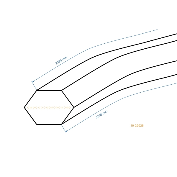 Klínový řemen 2339 mm x 2390 mm x 12,5 mm pro zahradní traktory MTD Gutbrod Yardman Bolens Massey Ferguson Raiffeisen Floraself (OEM 754-04174 954-04174)