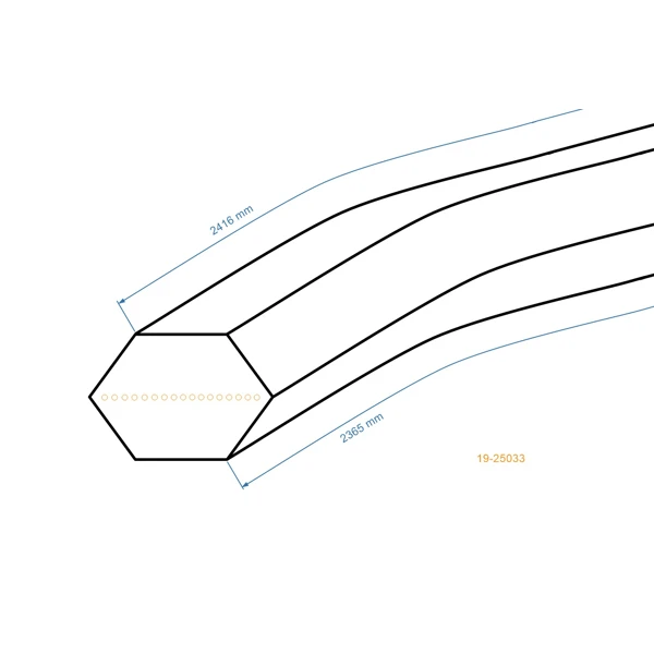 Klínový řemen 2365 mm x 2416 mm x 12,5 mm pro zahradní traktory MTD Wolf Floraself Gutbrod Yardman BlackEdition Fleurelle Raiffeisen (OEM 754-0470)