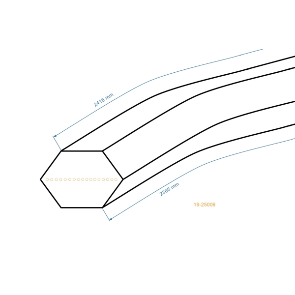 Klínový řemen 2365 mm x 2416 mm x 12,5 mm pro zahradní traktory MTD Yardman Gutbrod Fleurelle Raiffeisen (OEM 754-0470 954-0470)