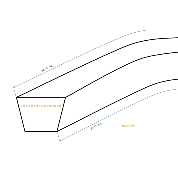 Klínový řemen 2413 mm x 2463 mm x 13 mm pro zahradní traktory Husqvarna Jonsered McCulloch (OEM 532445880 583581601)