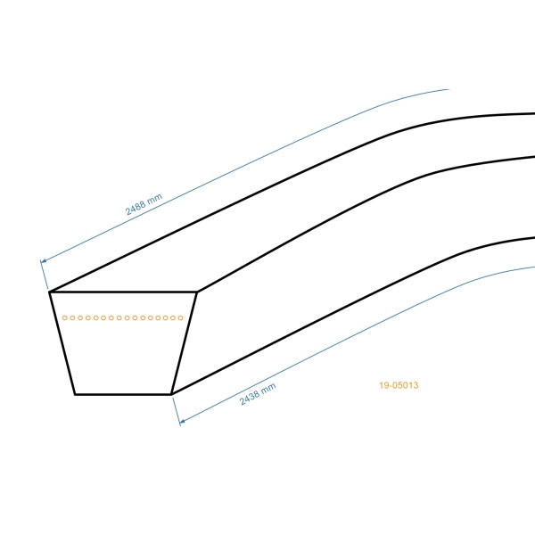 Klínový řemen 2438 mm x 2488 mm x 13 mm pro zahradní traktory Husqvarna Partner Jonsered Poulan McCulloch Craftsman Weed Eater (OEM 532194346 194346)