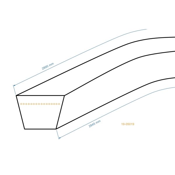 Klínový řemen 2845 mm x 2895 mm x 13 mm pro zahradní traktory Husqvarna Jonsered McCulloch (OEM 532442781 591065301 583566401)