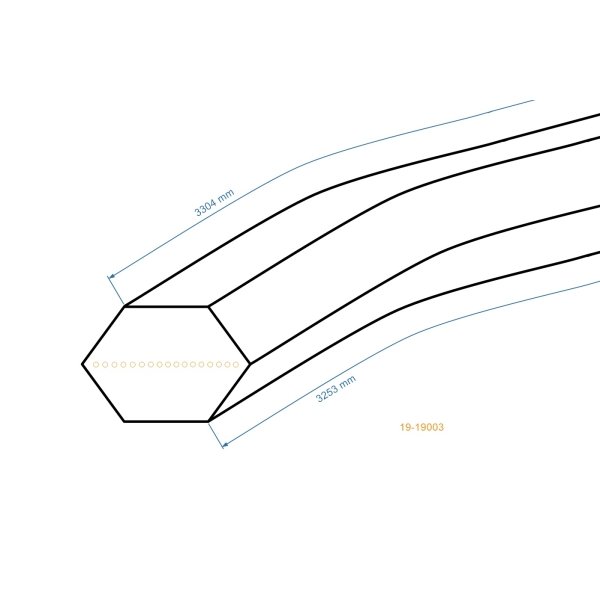 Klínový řemen 3253 mm x 3304 mm x 12,5 mm pro zahradní traktory Ariens (OEM RB1740)