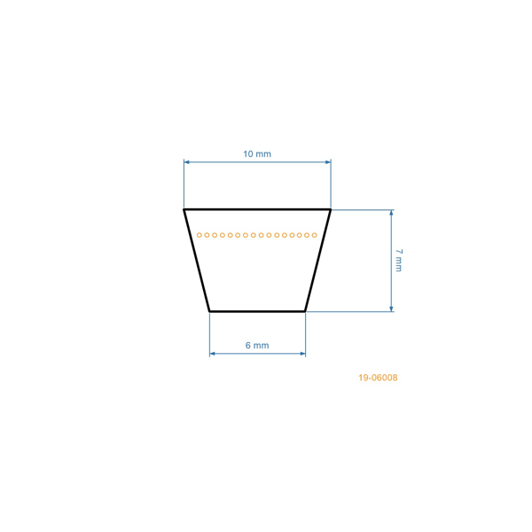Klínový řemen 825 mm x 863 mm x 10 mm pro motorové sekačky vertikutátory a další zahradní techniku