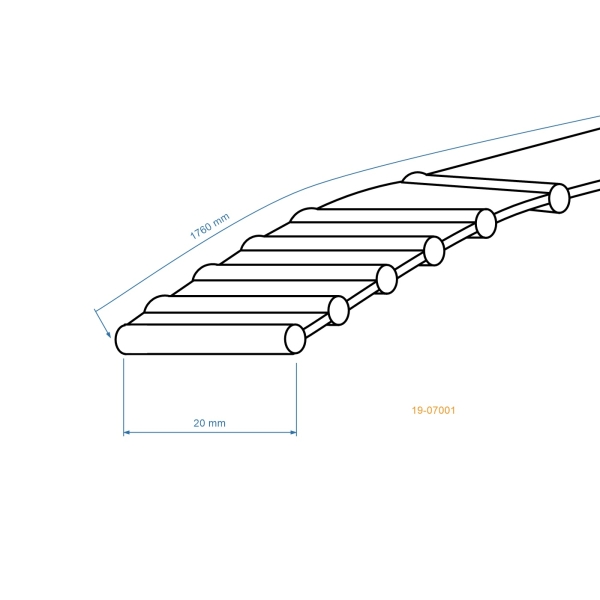 Klínový řemen ozubený 1760 mm x 20 mm pro zahradní traktory Husqvarna Murray Toro Wolf AGS Snapper (OEM 410201760 E021750 531006140 410201760)