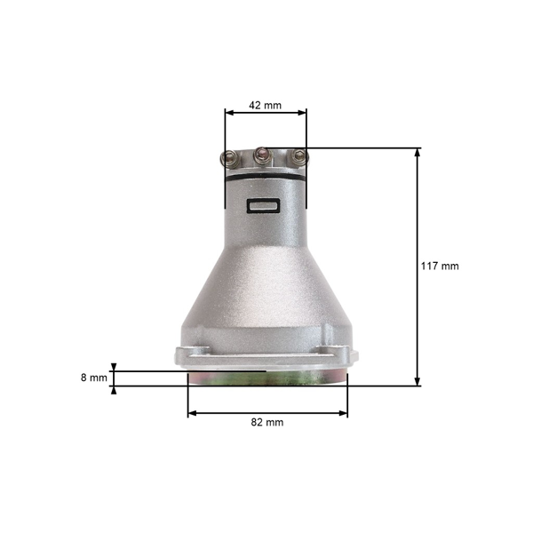 Kompletná príruba so spojkovým bubnom pre činské krovinorezy a krovinorezy z hobbymarketov s priemerom rúrky 26 mm a 7-zubovým hriadeľom