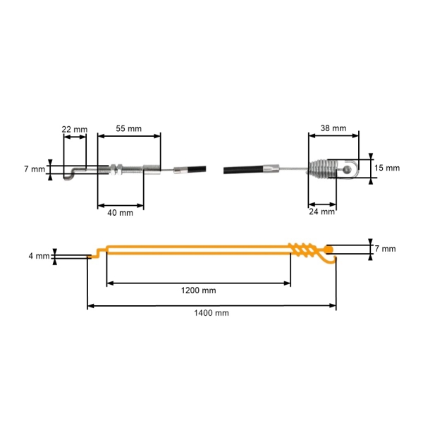 Kompletné lanko pohonu kolies pre Castel Garden Stiga Mountfield Alpina Texas GGP (OEM 381001145/0 81001145/0 81001145/0 81001145)