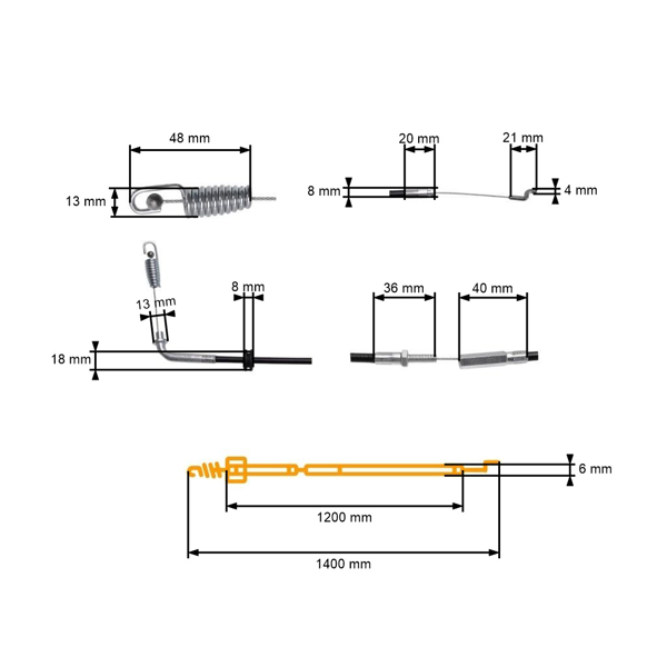 Kompletní lanko pohonu kol pro motorové sekačky AL-KO Alko (OEM 479064)