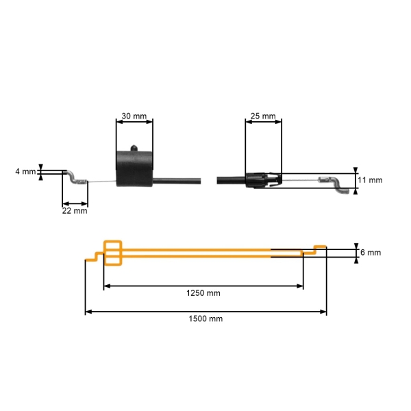 Kompletní lanko zapínání a vypínání motoru pro motorové sekačky MTD Bolens (OEM 746-0946 946-0946)