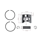 Kompletní píst 43 mm pro Čínské motorové pily a pily z hobbymarketů s obsahem motoru 45 ccm